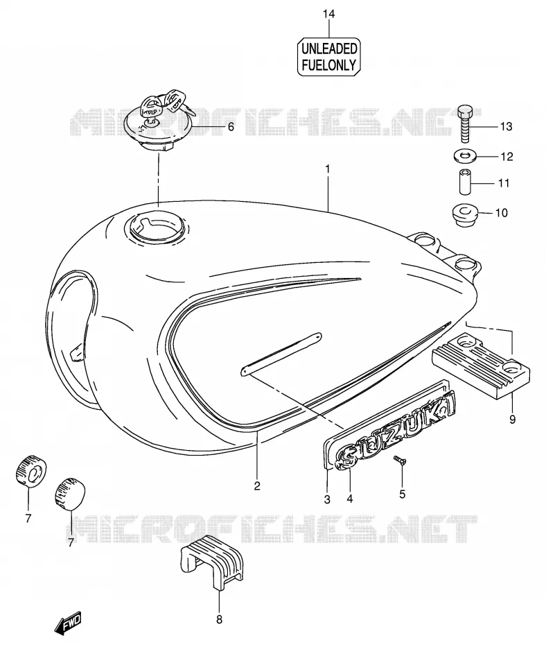 RESERVOIR D'ESSENCE Suzuki MOTO 250 GN 1989  GN250K(E2)