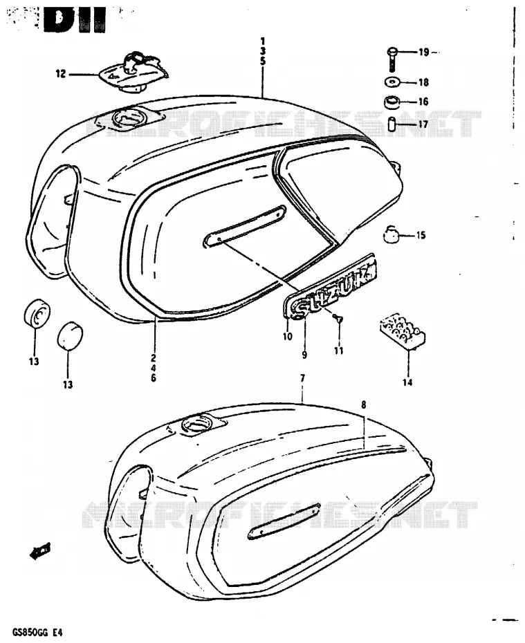 RESERVOIR D'ESSENCE Suzuki MOTO 850 GS 1984  GS850GE(E4)