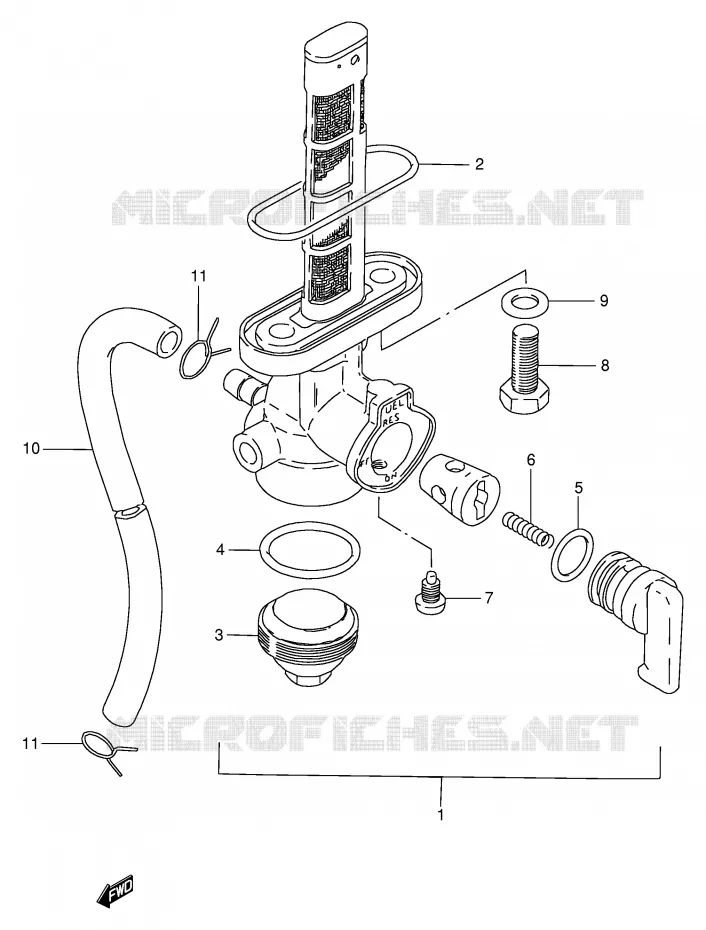 ROBINET D'ESSENCE (MODELE T/W) Suzuki MOTO 250 GN 1998  GN250EW(E2)