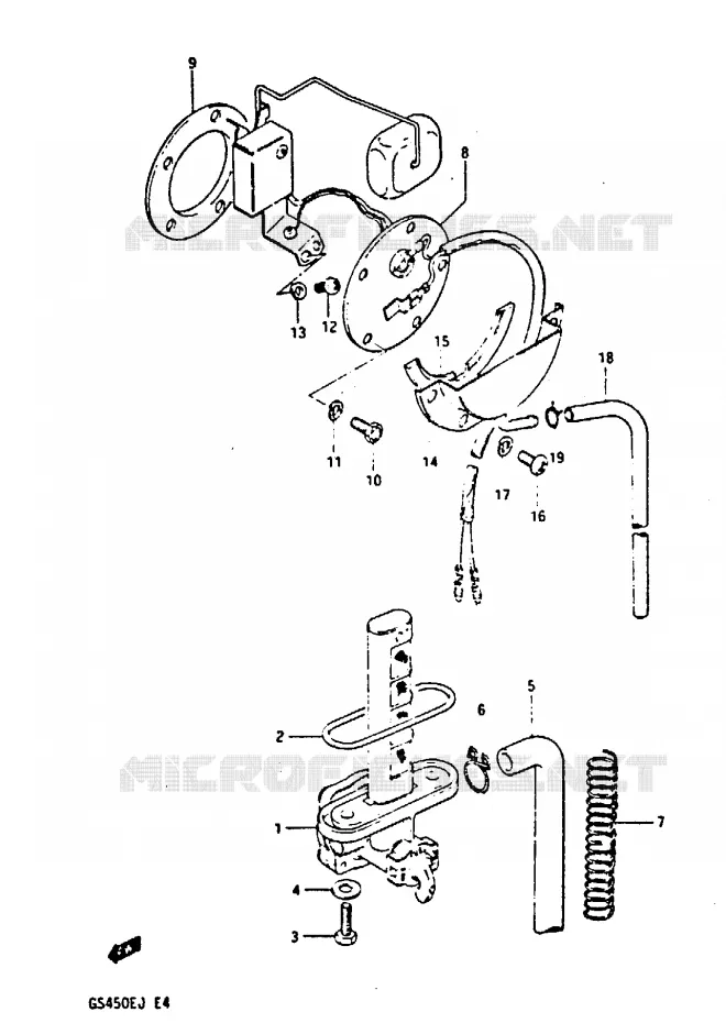 ROBINET D'ESSENCE Suzuki MOTO 450 GS-S 1984  GS450SE(E/F/G/H/J)