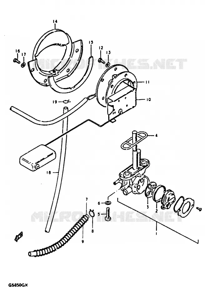 ROBINET D'ESSENCE Suzuki MOTO 850 GS 1980  GS850GT(T/X)