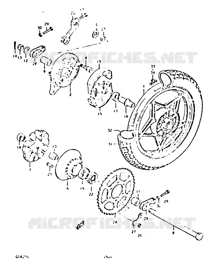 ROUE ARRIERE (GS425EN) Suzuki MOTO 425 GS 1992  GS425EN(N)