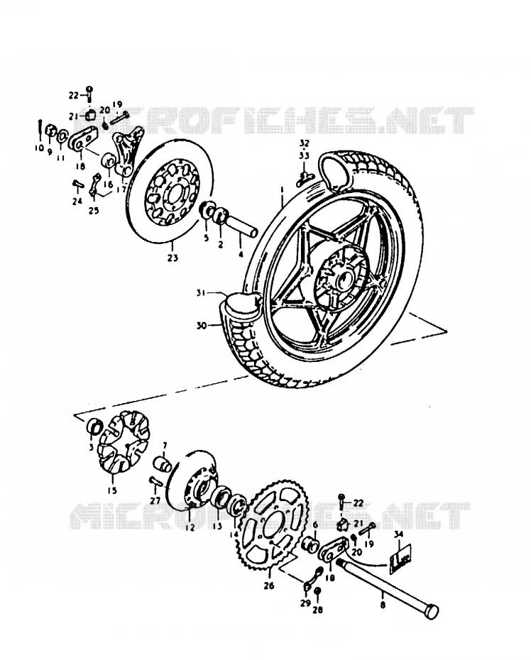 ROUE ARRIERE Suzuki MOTO 1000 GS 1979  GS1000S