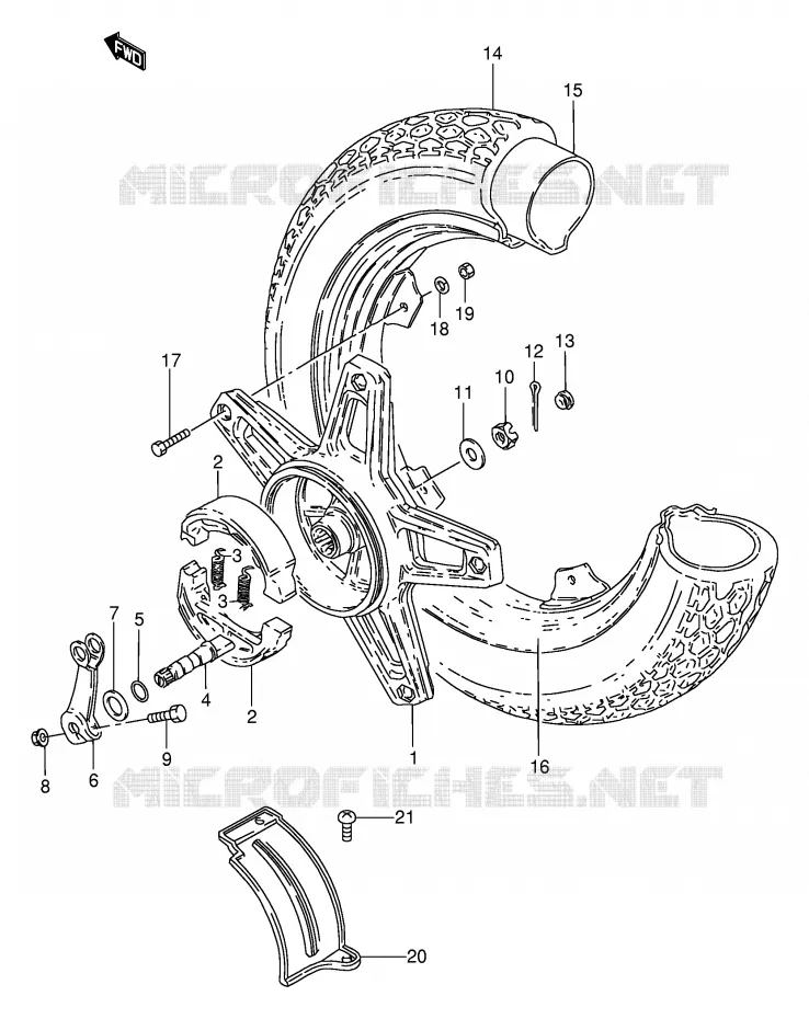 ROUE ARRIERE Suzuki SCOOTER 50 FZ 1986  FZ50G(E1)