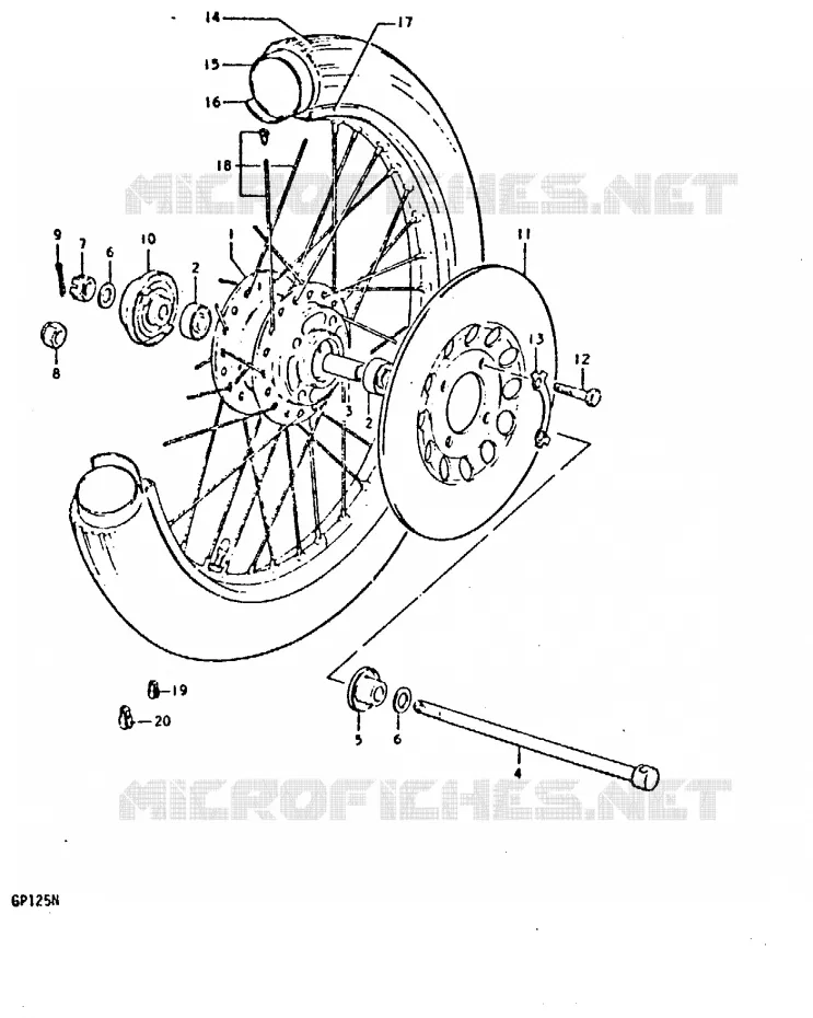 ROUE AVANT (GP125C, GP125N) Suzuki MOTO 125 GP 1992  GP125N(C/N)
