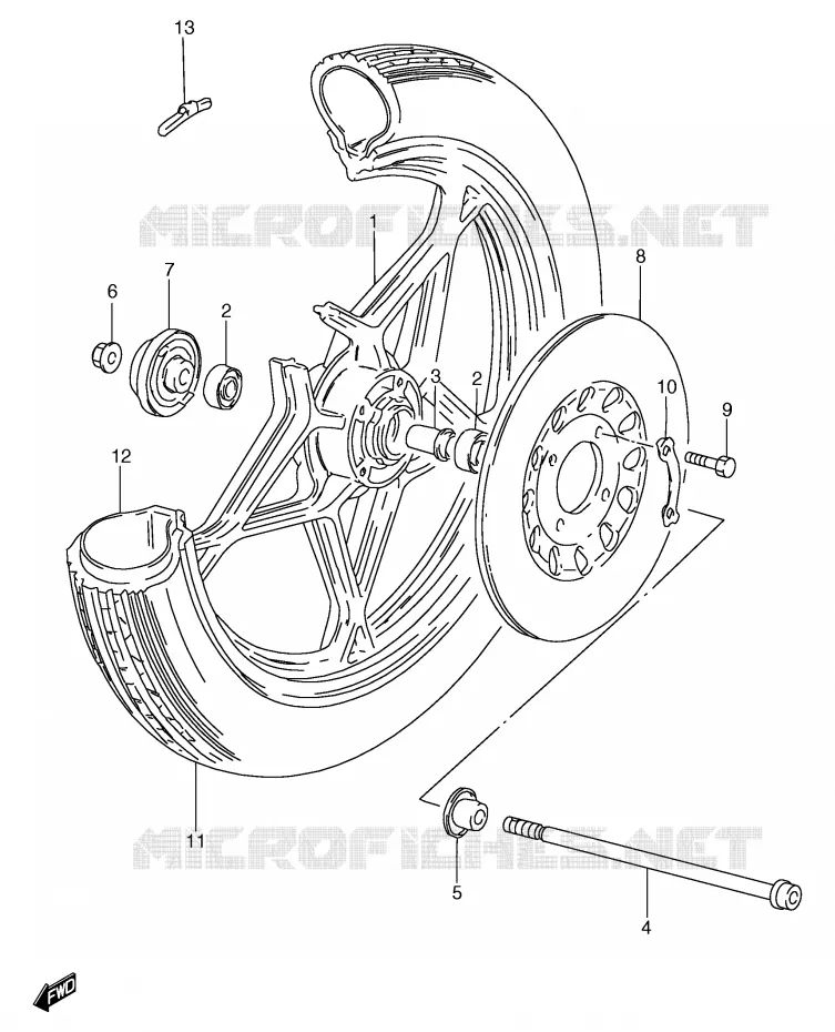 ROUE AVANT (GS125ESX/ESY) Suzuki MOTO 125 GS 1999  GS125ESX(E71)
