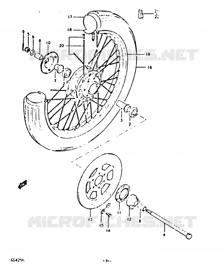 ROUE AVANT (GS425N) Suzuki MOTO 425 GS 1992  GS425EN(N)