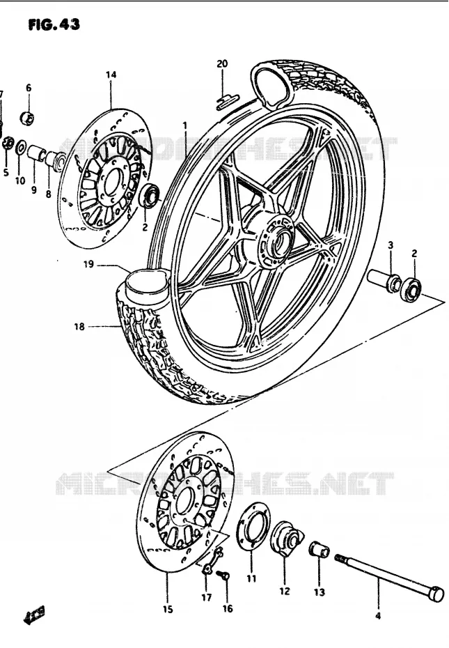 ROUE AVANT Suzuki MOTO 1100 GS-G 1985  GS1100GF(E/F/G)