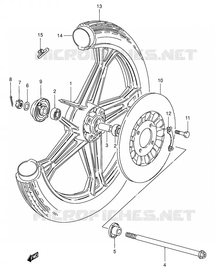 ROUE AVANT Suzuki MOTO 125 GN 1998  GN125EW(E28)