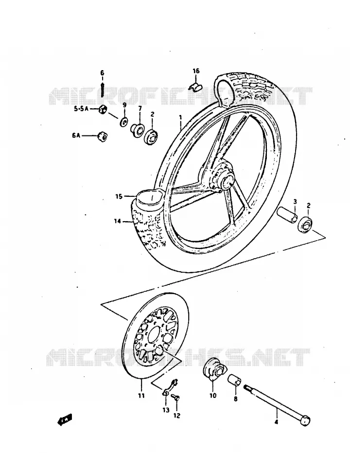 ROUE AVANT Suzuki MOTO 450 GS-S 1988  GS450SUJ(E/F/G/H/J)