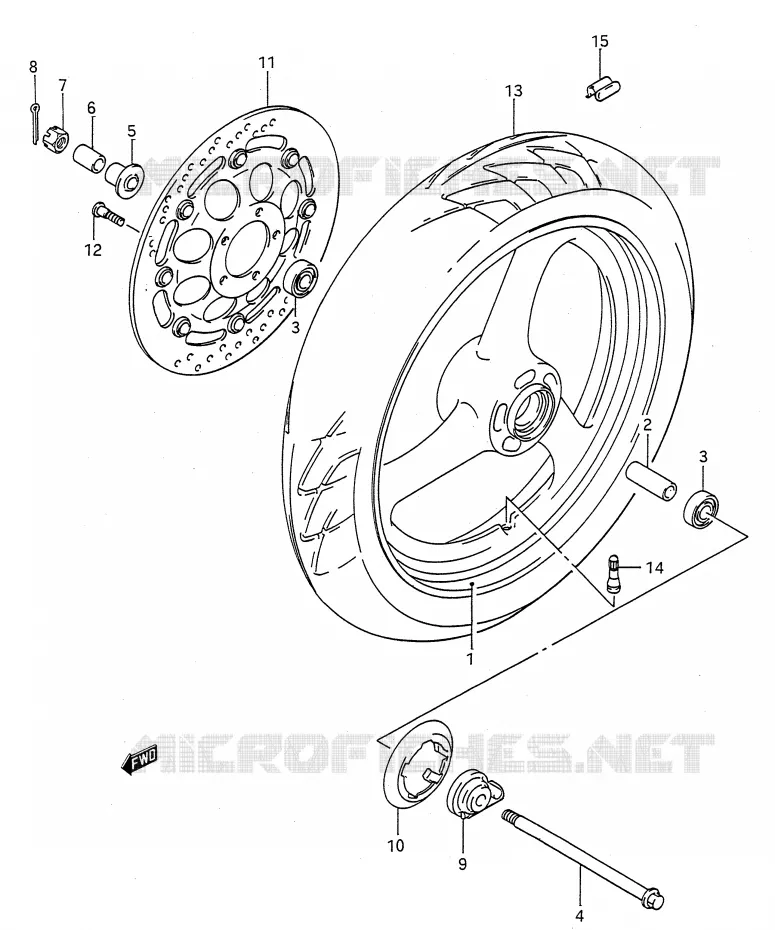 ROUE AVANT Suzuki MOTO 500 GS-E 1994  GS500ER(E28)