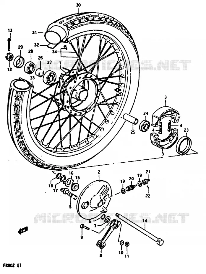 ROUE AVANT Suzuki SCOOTER 80 FR 1982  FR80Z