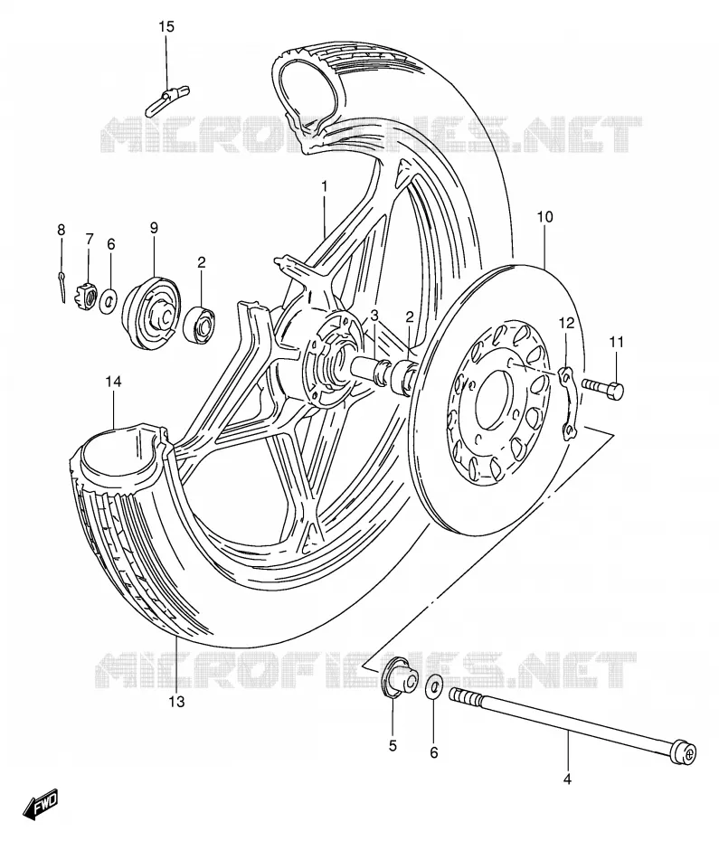 ROUE AVANT (VOIR NOTE) Suzuki MOTO 125 GS 1983  GS125ESD(E1)