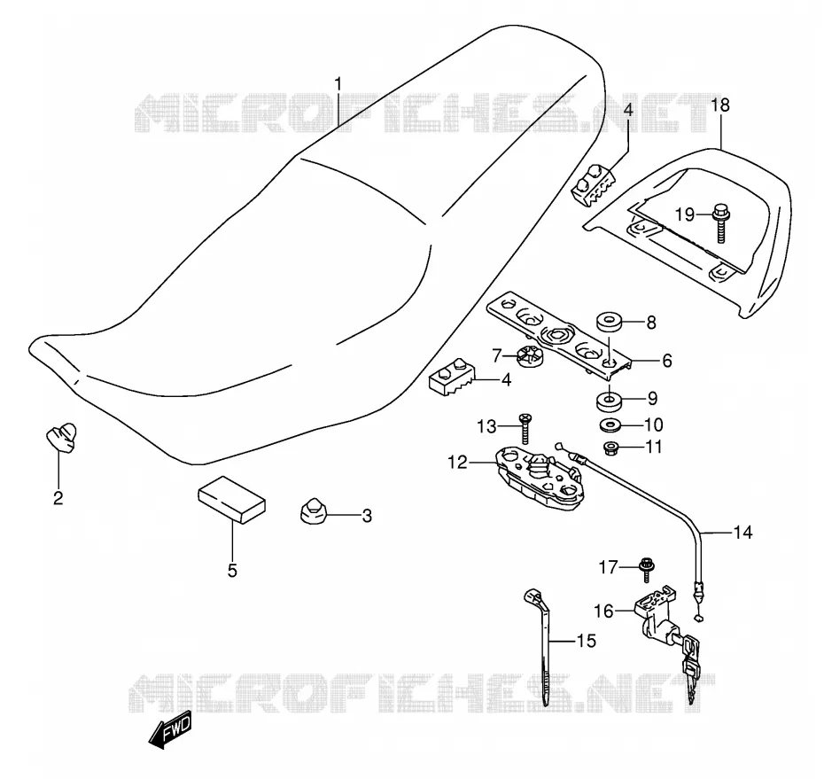 SELLE (MODELE K/L/M/N/P/R) Suzuki MOTO 500 GS-E 1991  GS500EM(E2)