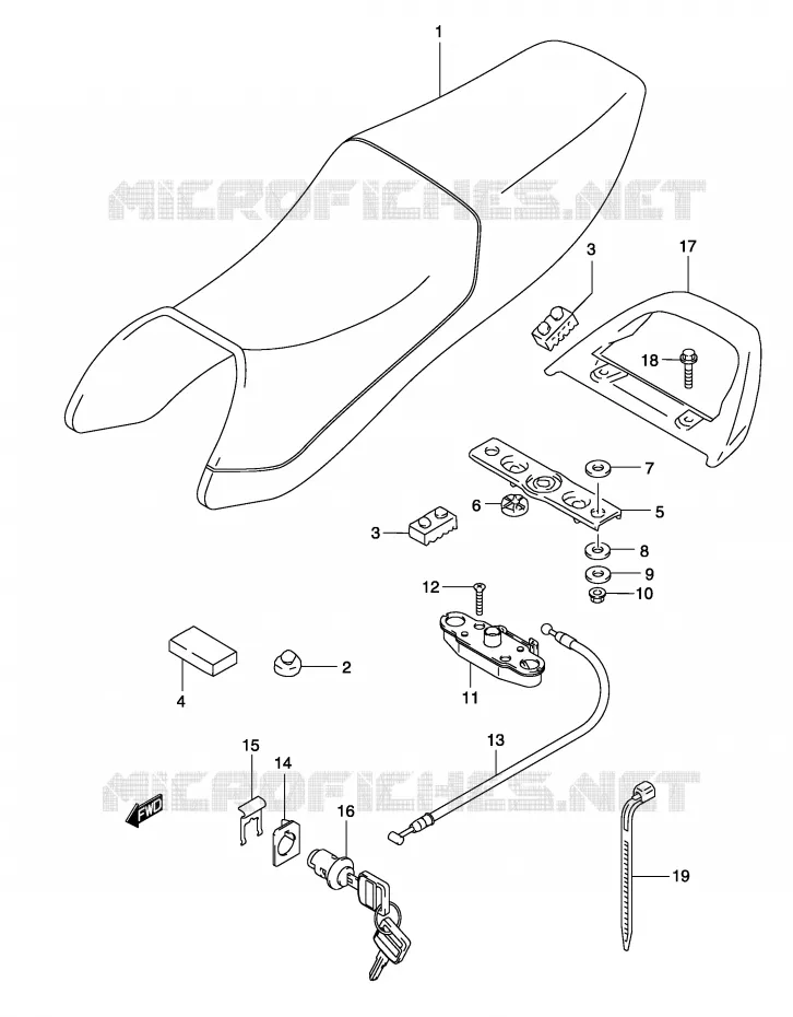 SELLE Suzuki MOTO 500 GS-E 2004  GS500UK4(P19)