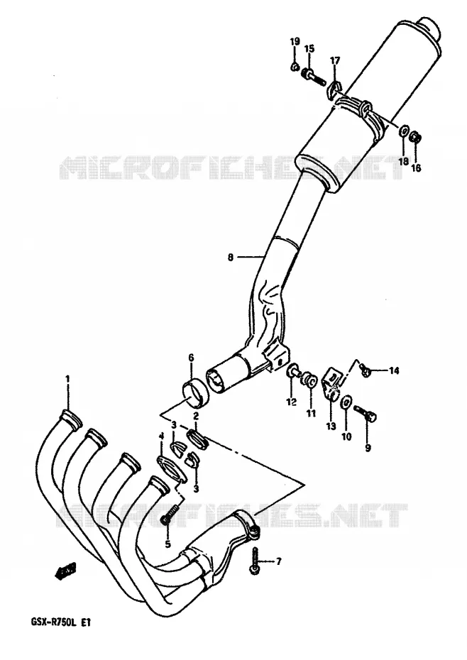 SILENCIEUX (MODELE L) Suzuki MOTO 750 GSX-R 1988  GSX-R750J(J/K/L)