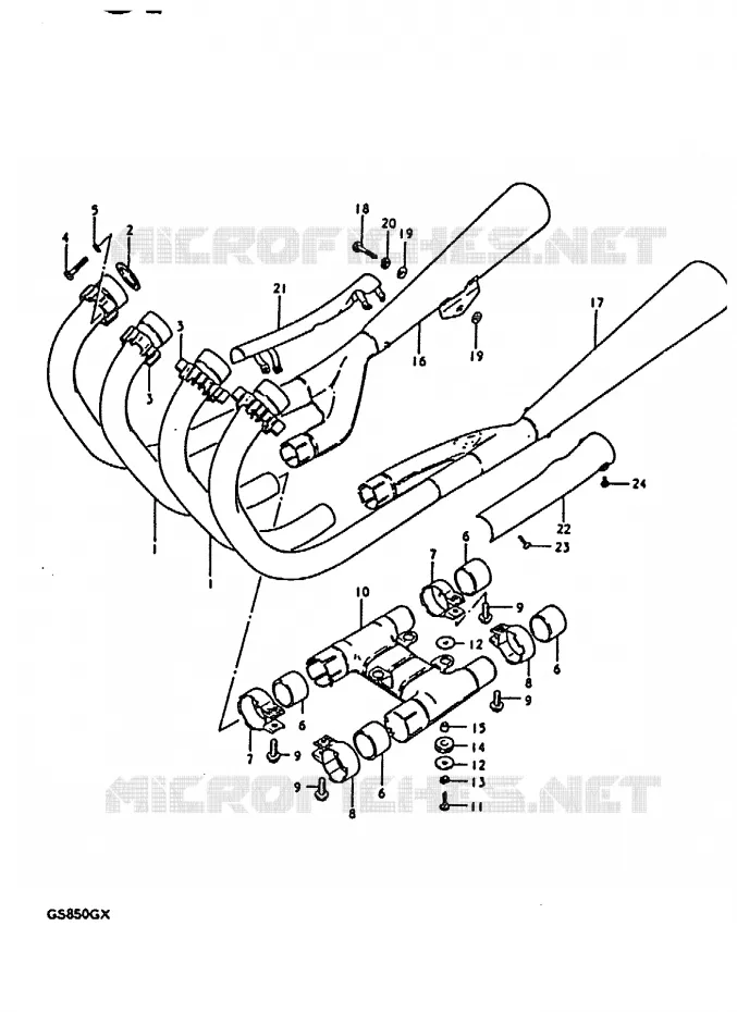 SILENCIEUX Suzuki MOTO 850 GS 1980  GS850GT(T/X)