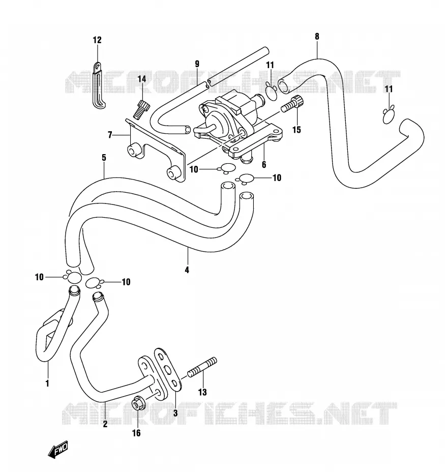 SYSTEME RECYCLAGE GAZ ECHAPPEMENT (GS500K4/UK4/FK4/FUK4 P2, P19, P54) Suzuki MOTO 500 GS-F 2004  GS500FK4(P19)