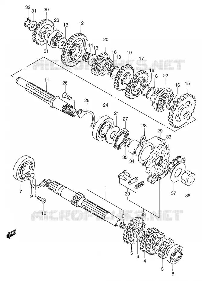 TRANSMISSION Suzuki MOTO 125 GS 1999  GS125ESX(E71)