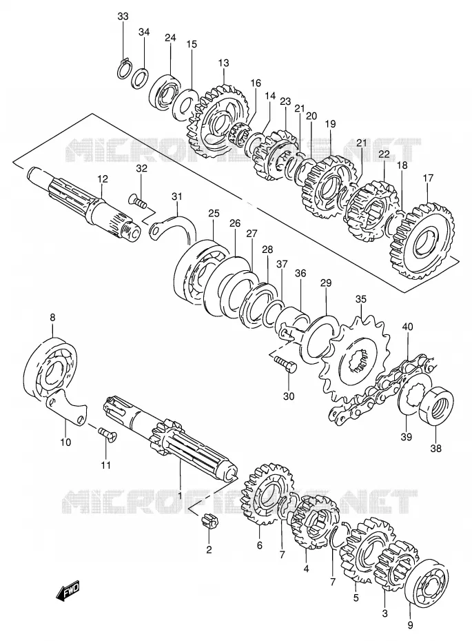 TRANSMISSION Suzuki MOTO 250 GN 1994  GN250R(E2)