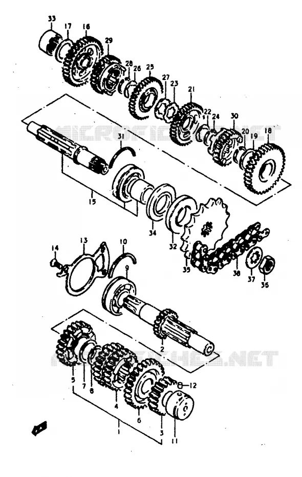 TRANSMISSION Suzuki MOTO 400 GS 1978  GS400C(C/N)