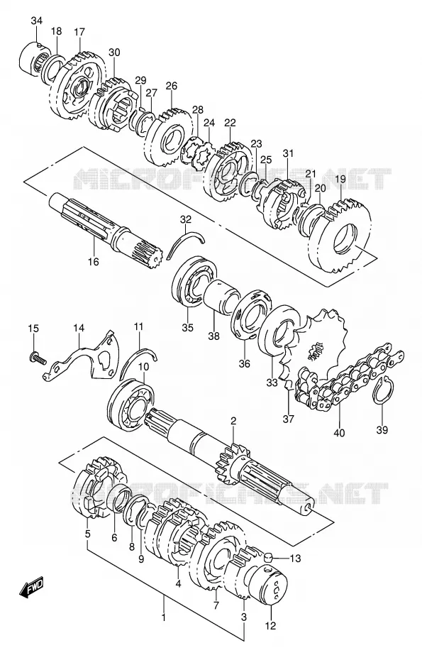 TRANSMISSION Suzuki MOTO 500 GS-E 1994  GS500EUR(E2)