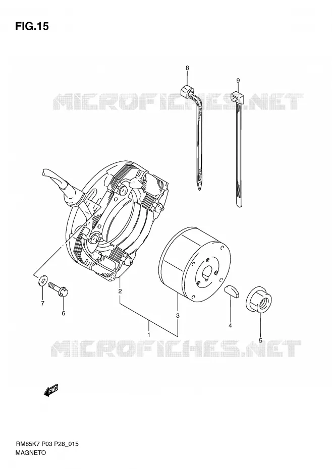 ALLUMAGE ROTOR - STATOR Suzuki MOTO 85 RM 2009  RM85LK9(P3/P28)