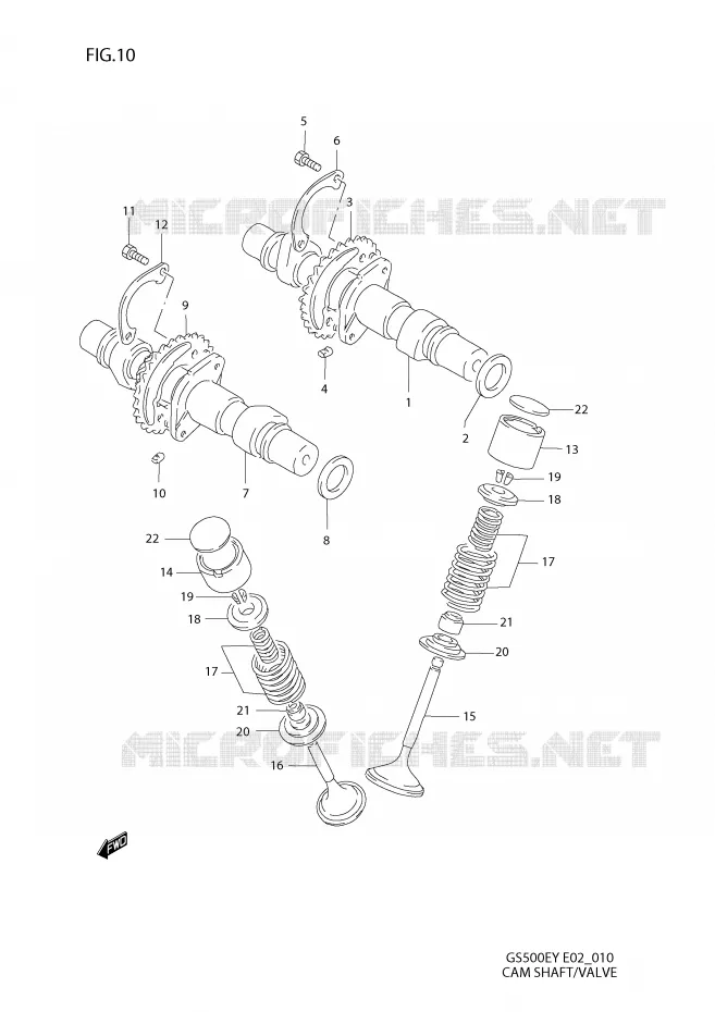 ARBRE A CAMES - SOUPAPES Suzuki MOTO 500 GS-E 2000  GS500EY(E2)