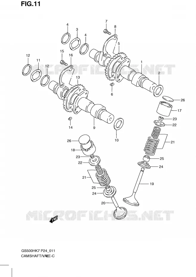 ARBRE A CAMES - SOUPAPES Suzuki MOTO 500 GS-F 2007  GS500FHK7(P24)