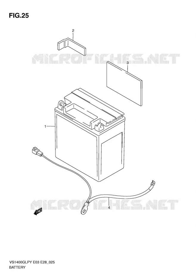 BATTERIE Suzuki MOTO 1400 INTRUDER 2003  VS1400GLPK3(E3/E28)