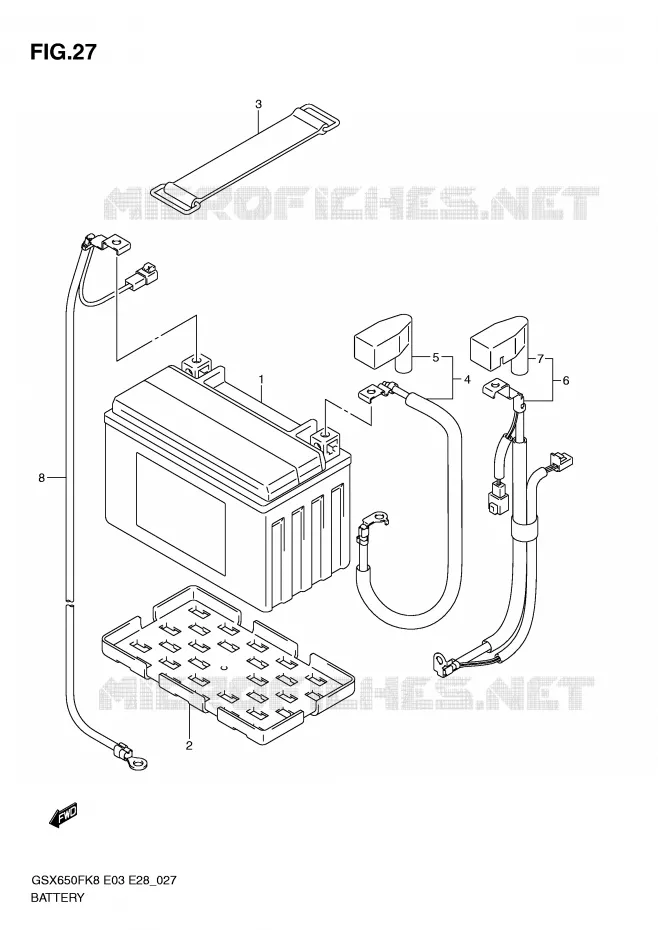 BATTERIE Suzuki MOTO 650 GSX-F 2009  GSX650FK9(E3/E28)