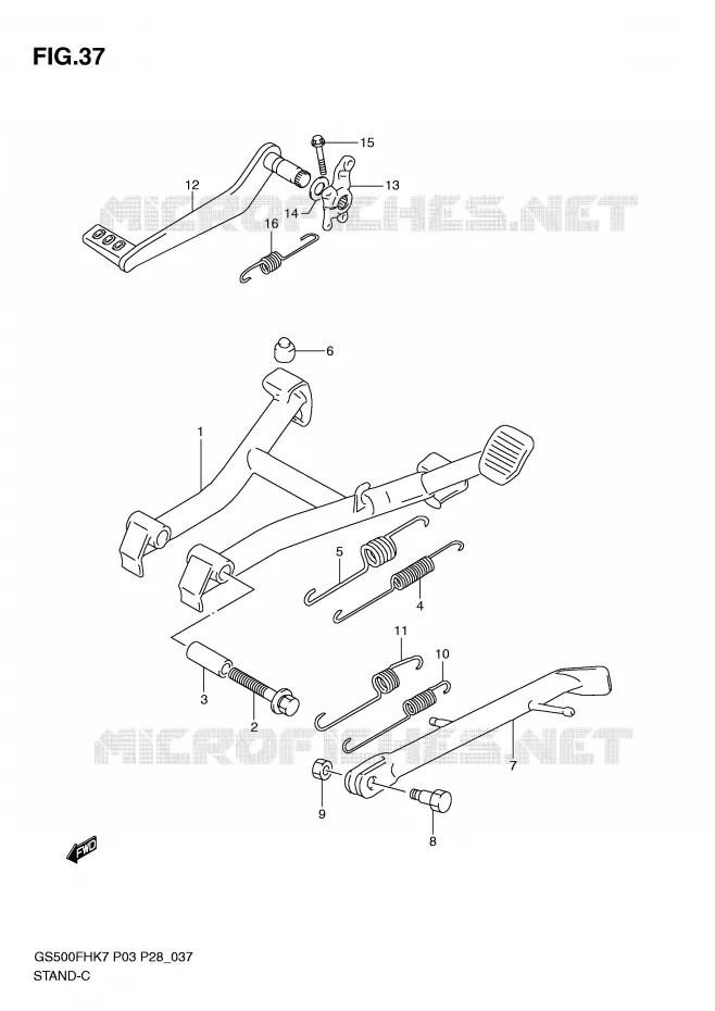 BEQUILLE Suzuki MOTO 500 GS-E 2010  GS500HL0(P3)