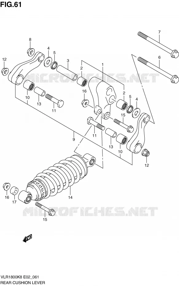 BIELLETTE DE SUSPENSION ARRIERE Suzuki MOTO 1800 BOULEVARD 2008  VLR1800U2K8(E2)