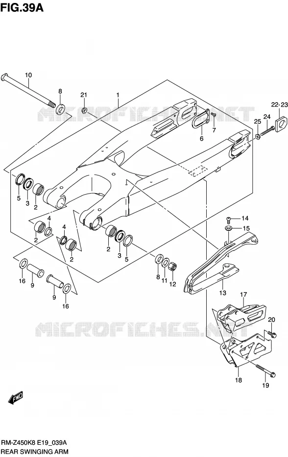 BRAS OSCILLANT (RM-Z450L0) Suzuki MOTO 450 RM-Z 2012  RM-Z450L1(E19)