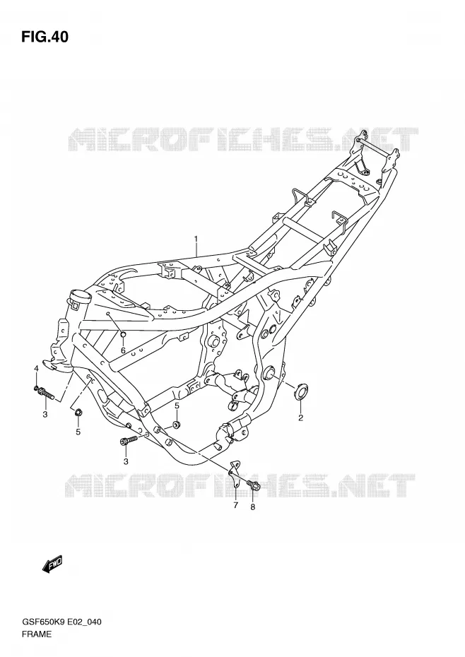 CADRE Suzuki MOTO 650 BANDIT 2009  GSF650SK9(E2)