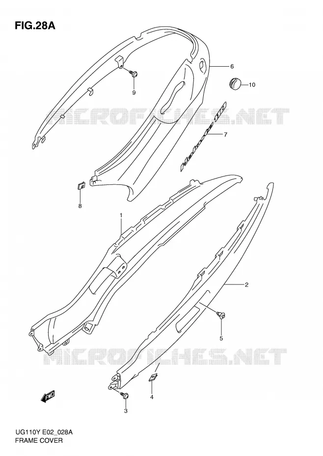 CARENAGES ARRIERE  (MODELE K1) Suzuki SCOOTER 110 UG 2000  UG110Y(E2)