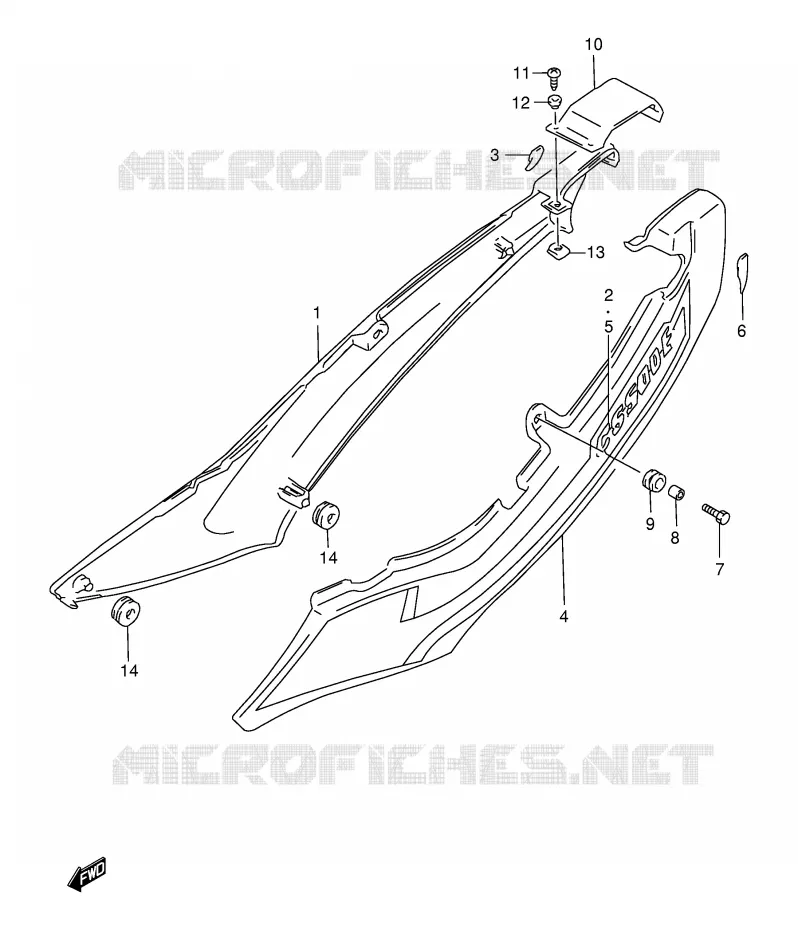 CARENAGES ARRIERE  (MODELE W) Suzuki MOTO 500 GS-E 1999  GS500EX(E2)