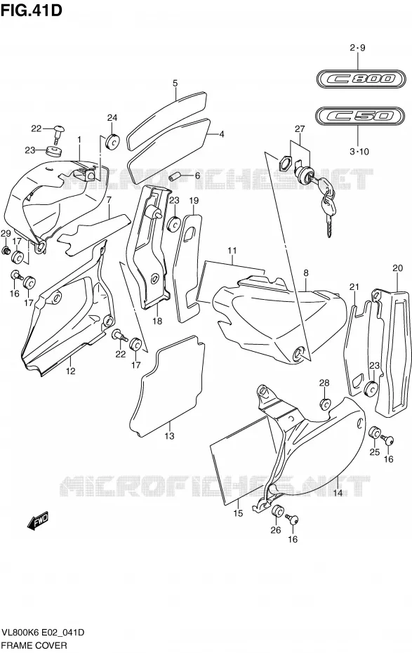 CARENAGES (MODEL L0) Suzuki MOTO 800 VOLUSIA 2006  VL800UEK6(E2)