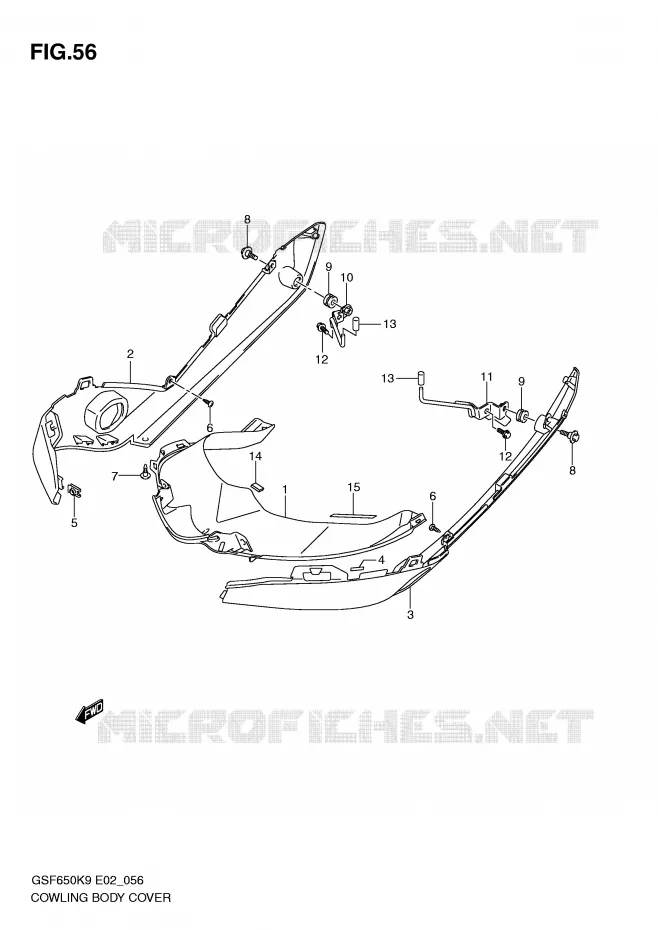 CARENAGES (WITH COWLING) Suzuki MOTO 650 BANDIT 2009  GSF650SAK9(E2)