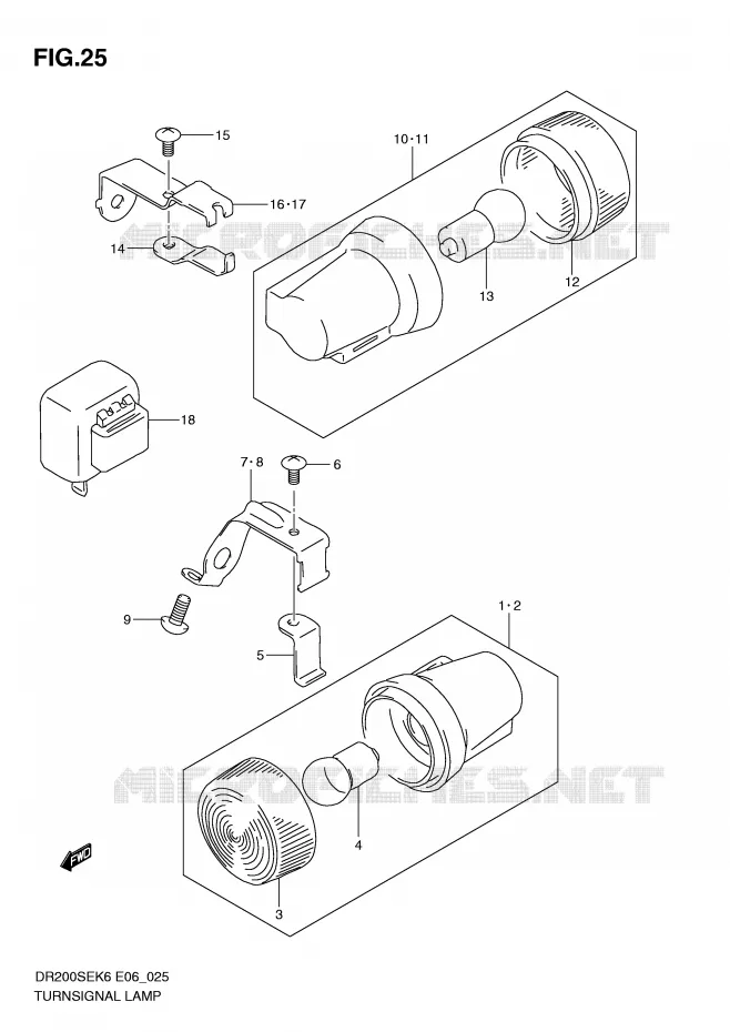 CLIGNOTANTS (E6) Suzuki MOTO 200 DR 2009  DR200SEK9(E6)