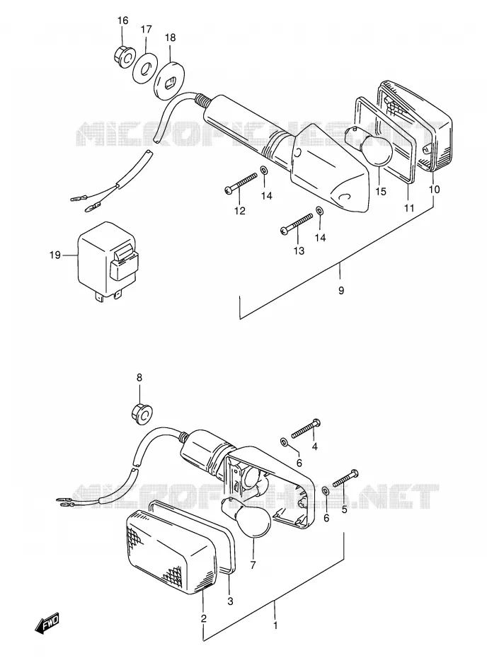 CLIGNOTANTS Suzuki MOTO 500 GS-E 1997  GS500EV(E2)