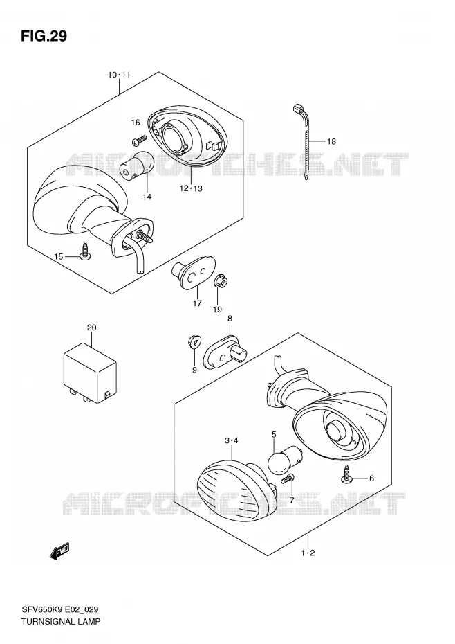 CLIGNOTANTS Suzuki MOTO 650 GLADIUS 2010  SFV650L0(E2)