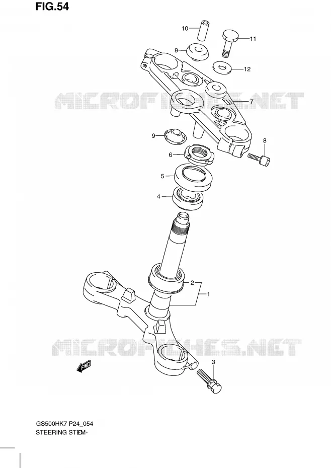 COLONNE DE DIRECTION (GS500FH) Suzuki MOTO 500 GS-E 2010  GS500HL0(P24)