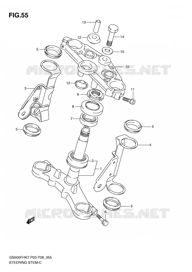 COLONNE DE DIRECTION (GS500H) Suzuki MOTO 500 GS-E 2009  GS500HK9(P3)