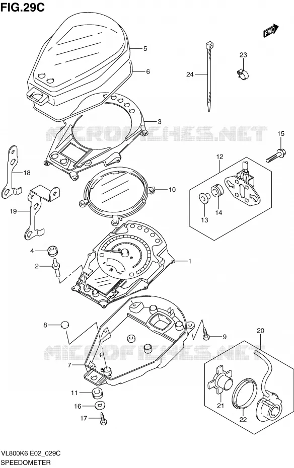 COMPTEUR (MODEL K9) Suzuki MOTO 800 VOLUSIA 2010  VL800CUEL0(E2)