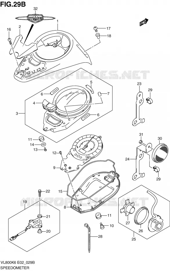 COMPTEUR (VL800CK7/CK8/CUEK8) Suzuki MOTO 800 VOLUSIA 2008  VL800CK8(E2)