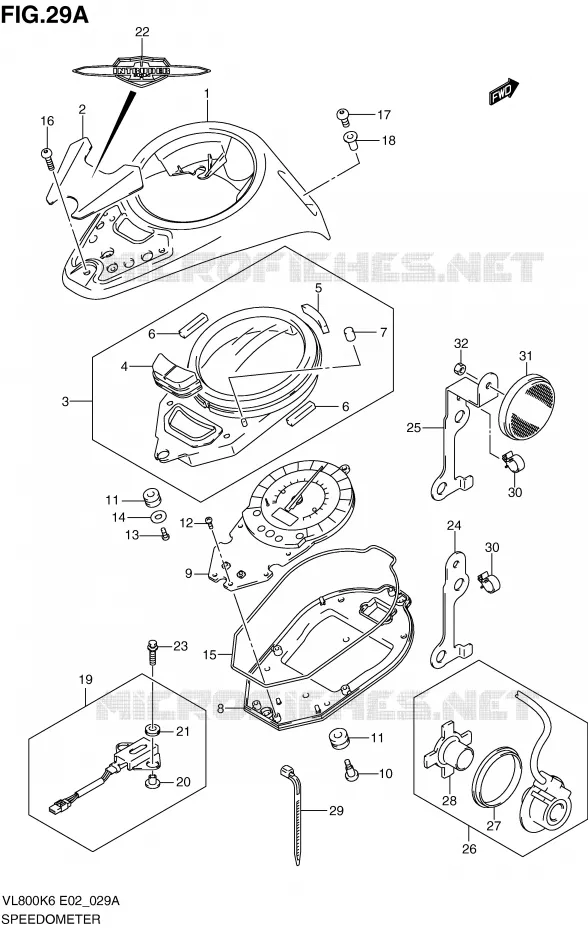 COMPTEUR (VL800K7/K8/UEK7/UEK8) Suzuki MOTO 800 VOLUSIA 2006  VL800UEK6(E2)