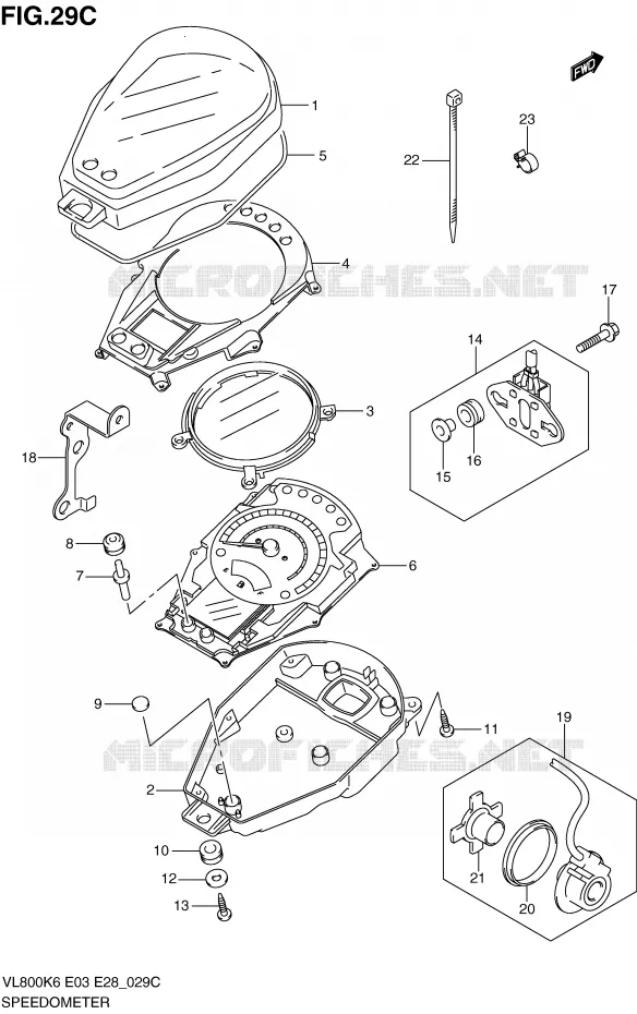 COMPTEUR (VL800K9/CK9) Suzuki MOTO 800 INTRUDER 2007  VL800TK7(E3/E28)