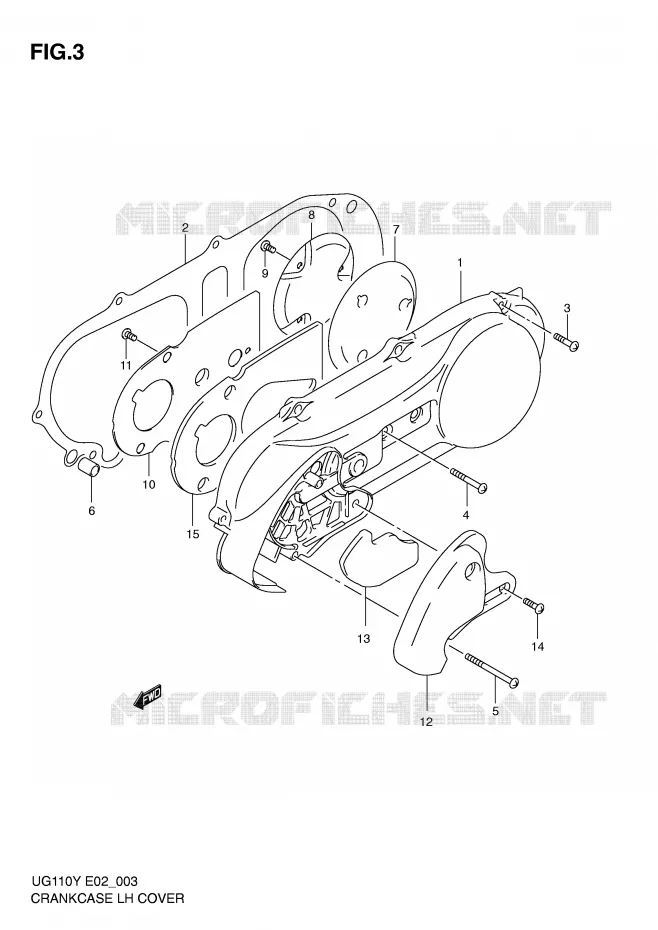 COUVERCLE DE CARTER GAUCHE Suzuki SCOOTER 110 UG 2000  UG110Y(E2)