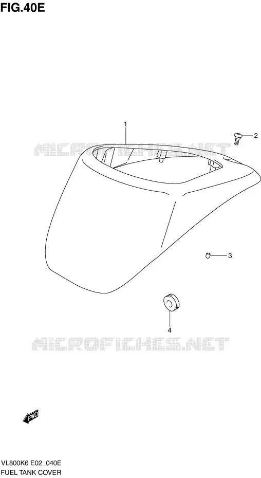 COUVRE RESERVOIR (MODEL K9/L0) Suzuki MOTO 800 VOLUSIA 2009  VL800CK9(E2)
